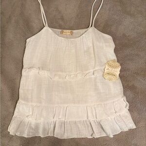 Altar'd State Cream Ruffled Camisole